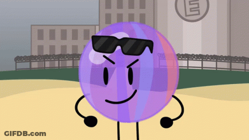 A Cartoon Character Wearing Sunglasses Stands In Front Of A Building With The Letter L On It GIF