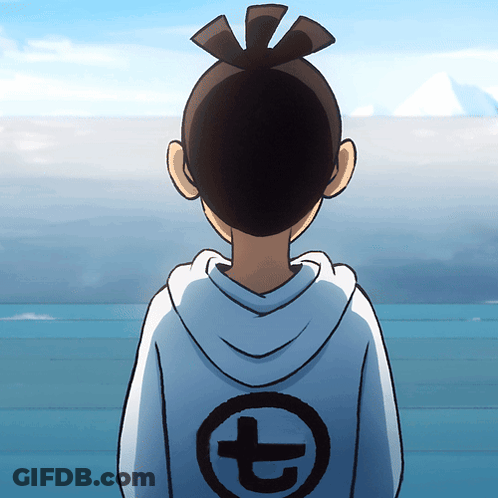 A Cartoon Character With A 7 On The Back Of His Hoodie GIF