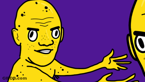 A Cartoon Character With A Bald Head And A Mustache GIF