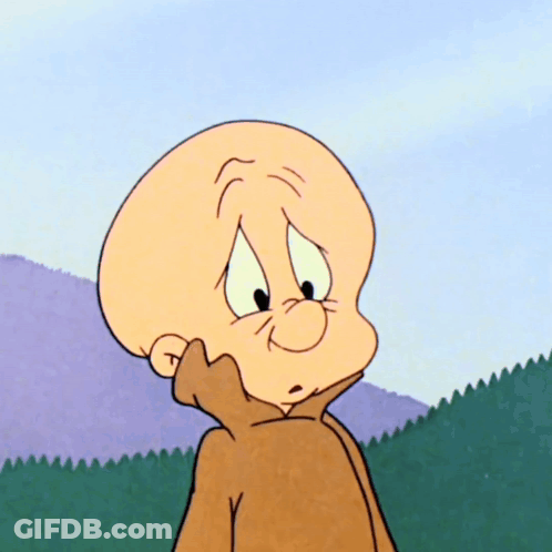 A Cartoon Character With A Bald Head Is Standing In Front Of Trees GIF