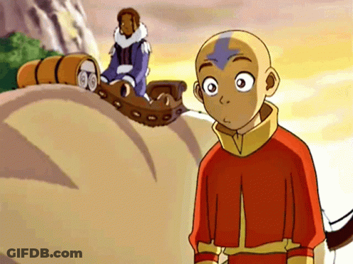 A Cartoon Character With A Bald Head Is Standing Next To A Boat GIF
