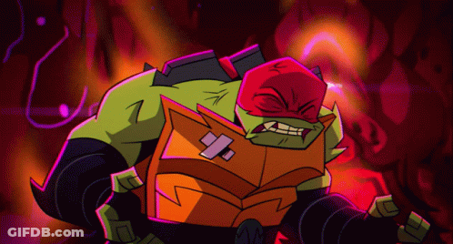 A Cartoon Character With A Bandage On His Chest Is Standing In A Dark Room GIF