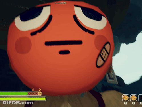 A Cartoon Character With A Bandage On His Face Is Being Played By King1991 GIF