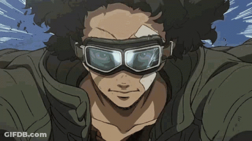 A Cartoon Character With A Bandage On His Face Wearing Goggles GIF