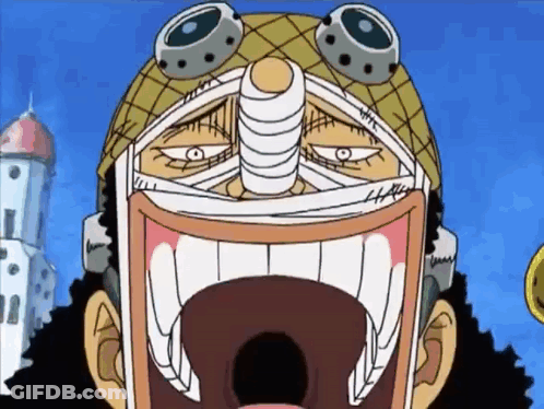 A Cartoon Character With A Bandage On His Head Is Laughing With His Mouth Wide Open GIF