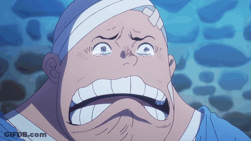 A Cartoon Character With A Bandage On His Head Making A Funny Face GIF