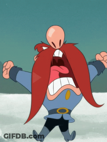 A Cartoon Character With A Beard And A Bald Head GIF