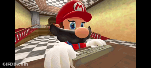 A Cartoon Character With A Beard And A M On His Hat GIF