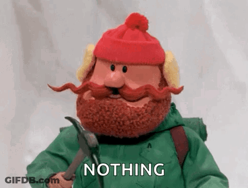 A Cartoon Character With A Beard And A Red Hat Is Holding A Hammer And Saying Nothing . GIF