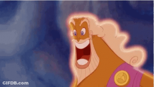 A Cartoon Character With A Beard And Glowing Hair Is Smiling GIF