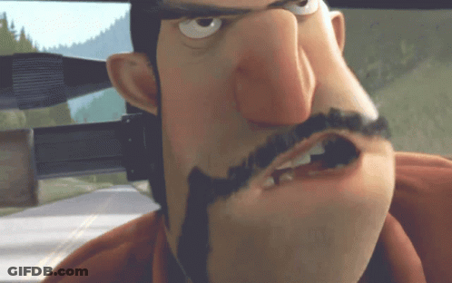 A Cartoon Character With A Beard And Mustache Is Making A Funny Face GIF