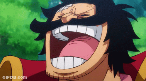A Cartoon Character With A Beard Is Laughing With His Mouth Open GIF