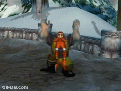 A Cartoon Character With A Beard Is Sitting On The Ground GIF