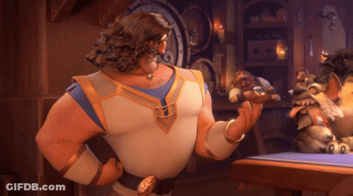 A Cartoon Character With A Beard Is Standing In A Room With A Dog GIF
