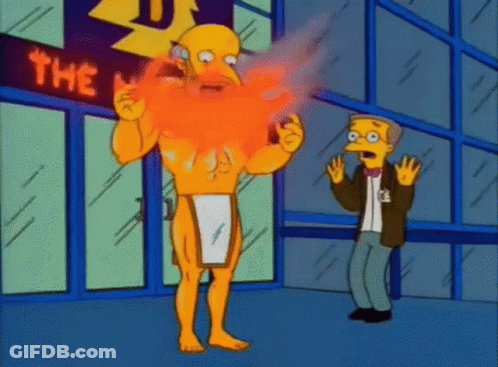 A Cartoon Character With A Beard Is Standing In Front Of A Sign That Says The GIF