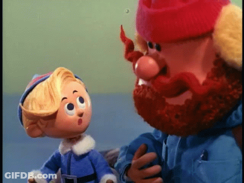 A Cartoon Character With A Beard Is Talking To Another Cartoon Character . GIF