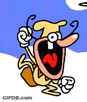 A Cartoon Character With A Big Mouth And A Red Heart On It GIF