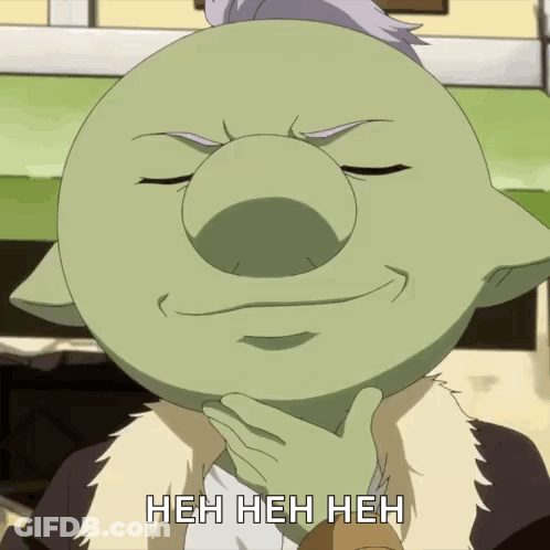 A Cartoon Character With A Big Nose And The Words Heh Heh Heh Below Him GIF
