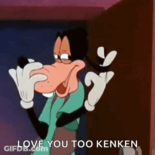 A Cartoon Character With A Big Nose Is Saying Love You Too Kenken GIF