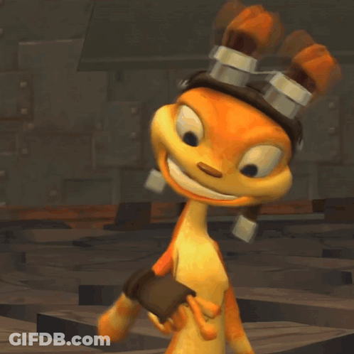 A Cartoon Character With A Big Smile On His Face Is Waving GIF