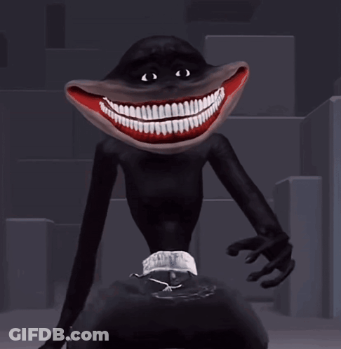 A Cartoon Character With A Big Smile On His Face Is Wearing A Diaper GIF