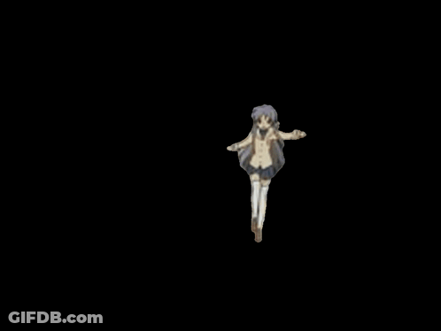 A Cartoon Character With A Black Background Is Flying Through The Air GIF