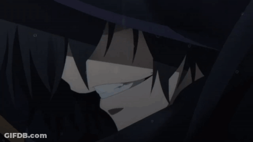 A Cartoon Character With A Black Hood And A Sword GIF