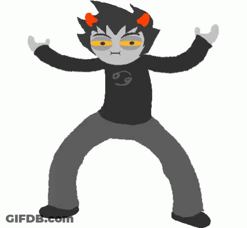 A Cartoon Character With A Black Shirt With A Cancer Symbol On It GIF