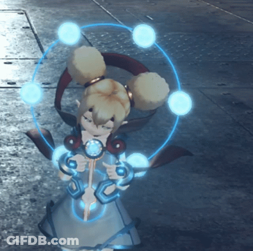 A Cartoon Character With A Blue Circle Around Her GIF