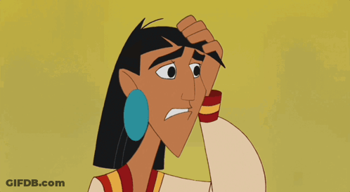 A Cartoon Character With A Blue Earring Scratching His Head GIF