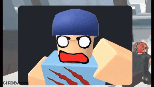 A Cartoon Character With A Blue Hat And A Blue Shirt GIF