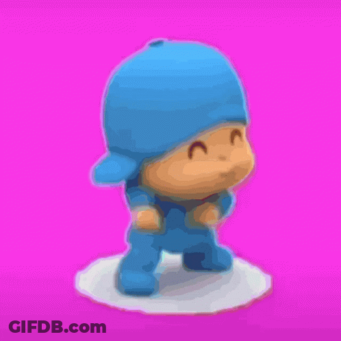 A Cartoon Character With A Blue Hat Is Standing On A White Base GIF