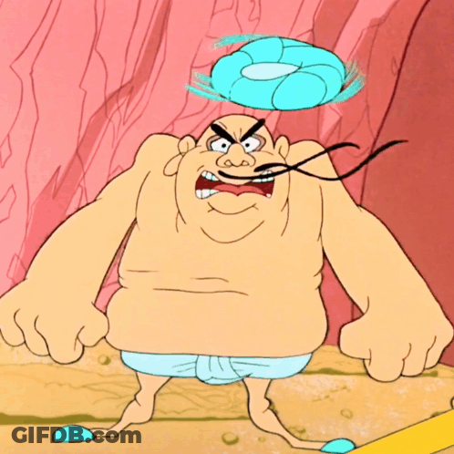 A Cartoon Character With A Blue Headband And A Mustache GIF