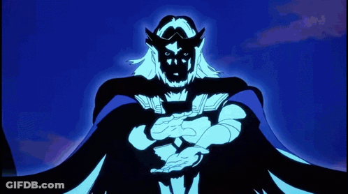 A Cartoon Character With A Blue Lightning Bolt Coming Out Of His Hand GIF