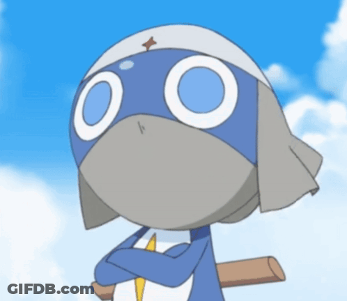 A Cartoon Character With A Blue Mask And White Circles On His Face GIF