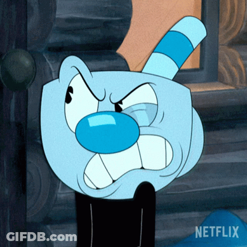 A Cartoon Character With A Blue Nose And A Netflix Logo GIF