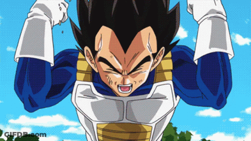 A Cartoon Character With A Blue Shirt And White Gloves Has His Mouth Open GIF