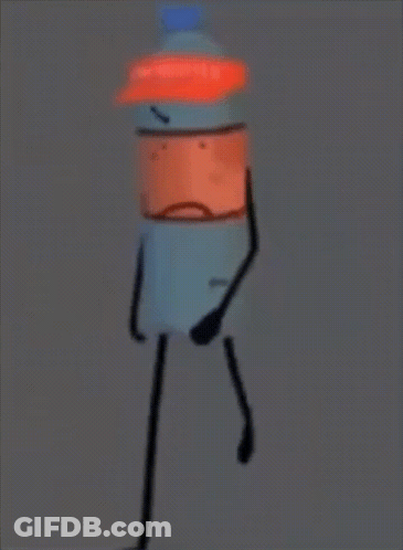 Cartoon Character With Bottle On Head GIF
