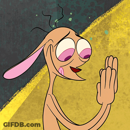 A Cartoon Character With A Bunny Ear Is Making A Funny Face GIF