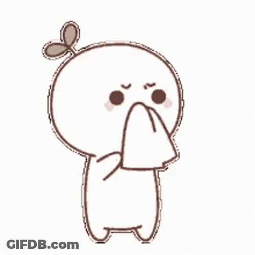 A Cartoon Character With A Butterfly On His Head Is Covering His Mouth With His Hand . GIF