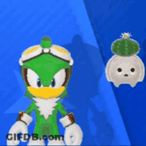 A Cartoon Character With A Cactus On Its Head GIF