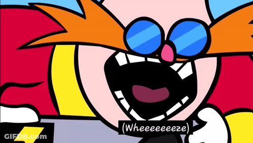A Cartoon Character With A Caption That Says " Weeeeeze " GIF