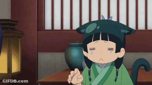 Cartoon Character With Cat Ear And Green Robe GIF