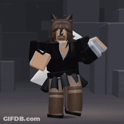 A Cartoon Character With A Cat Ear Is Holding A Briefcase And A Piece Of Paper GIF