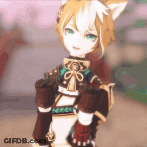 A Cartoon Character With A Cat 'S Ear On His Head GIF