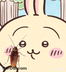 A Cartoon Character With A Cockroach On Its Face GIF