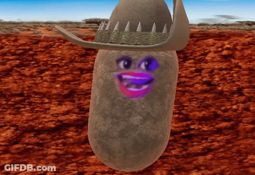 A Cartoon Character With A Cowboy Hat On GIF