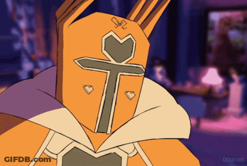 A Cartoon Character With A Cross And A Heart On His Face GIF