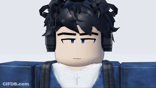 A Cartoon Character With A Cross Necklace And Headphones GIF