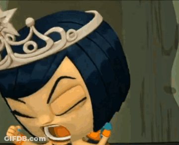 A Cartoon Character With A Crown On Her Head Is Screaming GIF